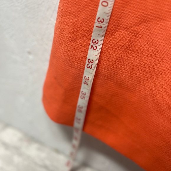 Vintage Betsy Johnson solid bright orange Peach knee Length Dress 12 - Picture 6 of 8